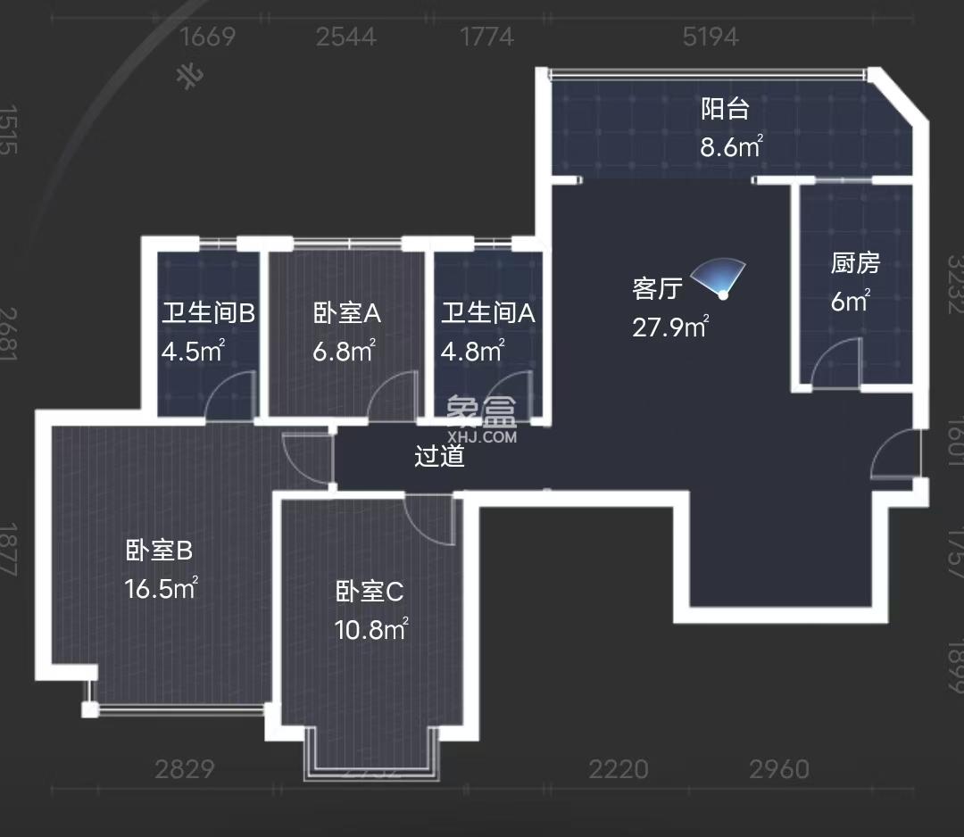 恒大华府 3室2厅2卫 68.0万 恒大华府 3室2厅2卫 68.0万室内图