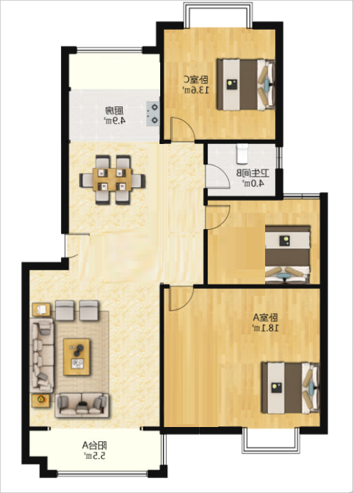 安泰小区  3室2厅2卫    39.0万室内图