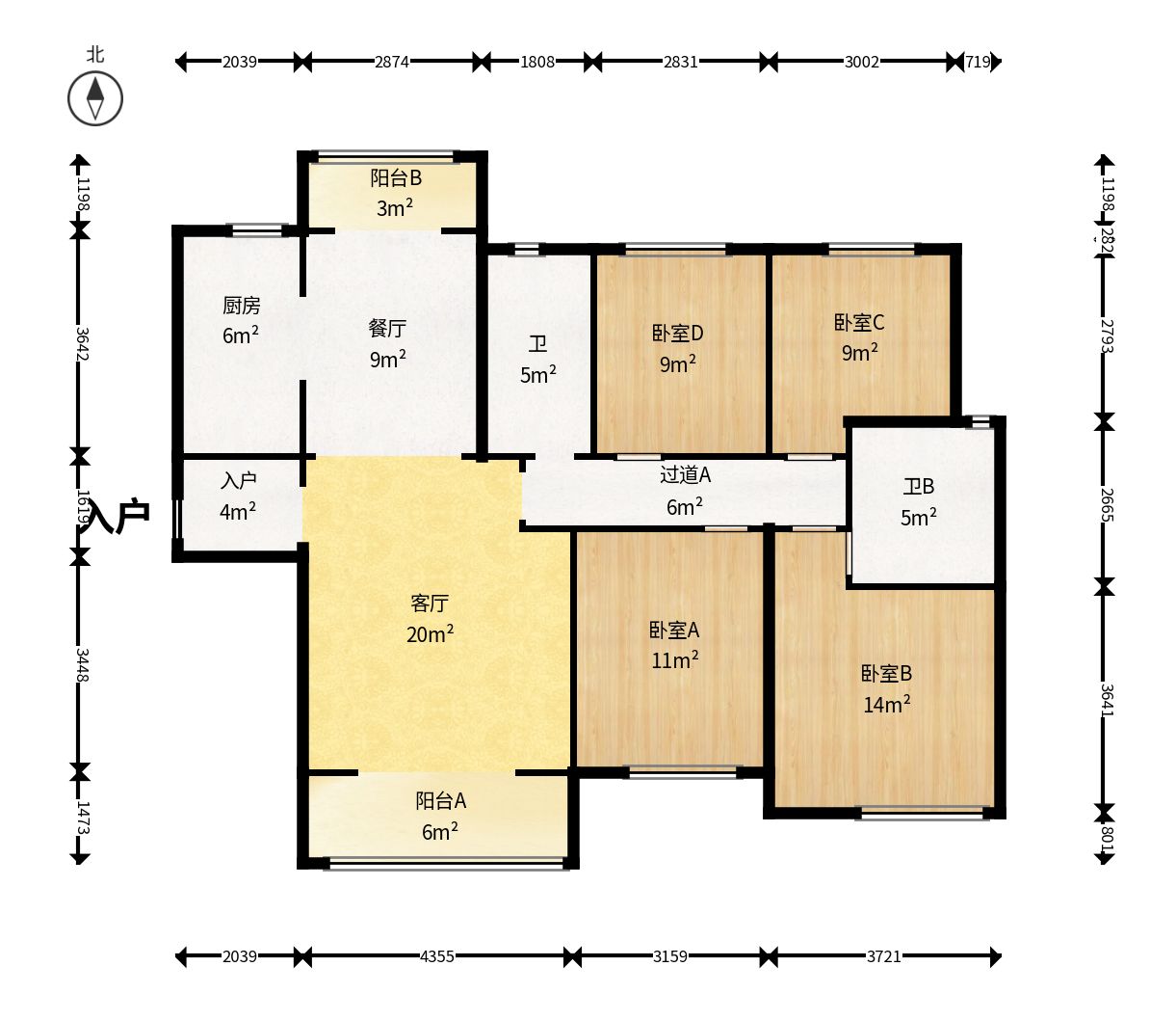 中建璟和城  1室0厅0卫    2500.0元/月户型图