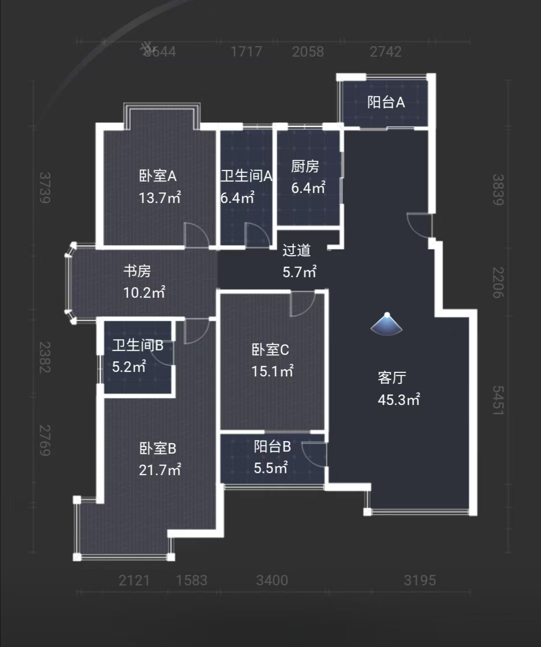 海创明珠花园 4室2厅2卫 57.8万 海创明珠花园 4室2厅2卫 57.8万室内图