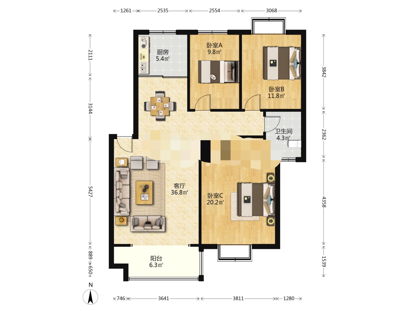 煜峰花园先锋路23号 3室2厅1卫 36.0万 煜峰花园先锋路23号 3室2厅1卫 36.0万室内图