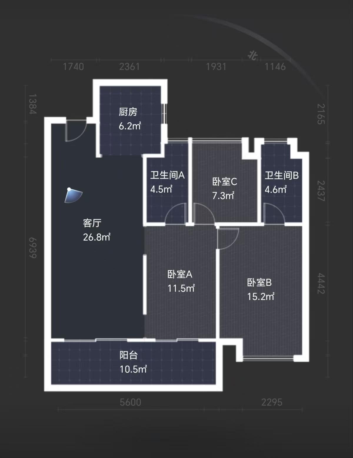 建发央著  3室2厅2卫    72.8万