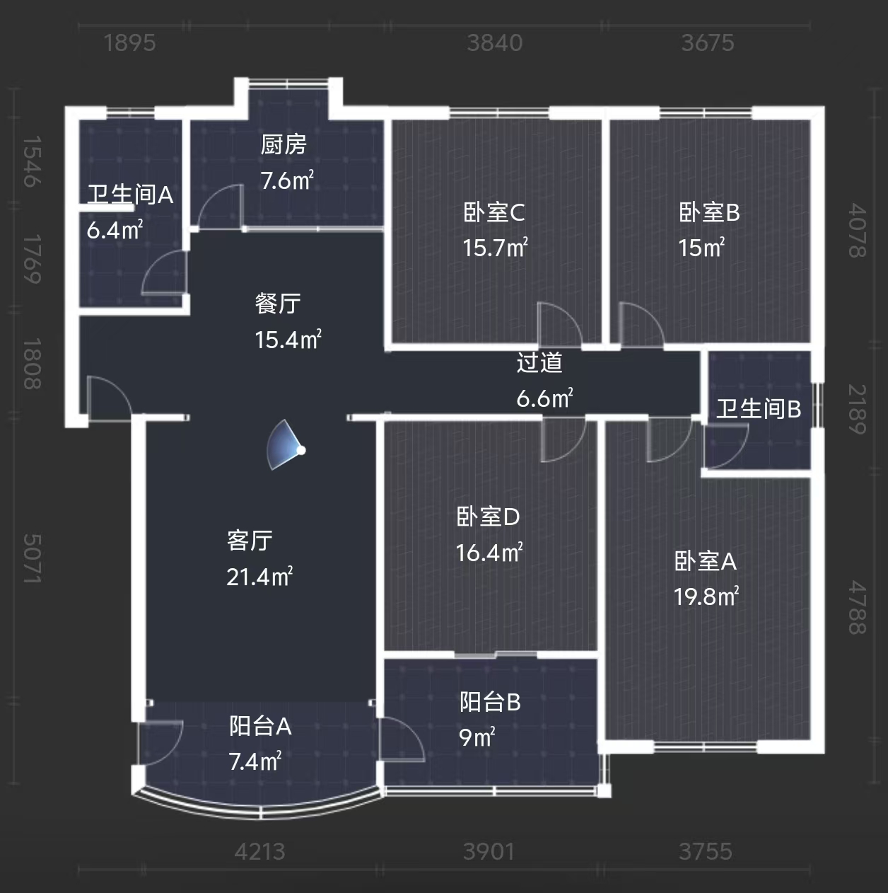 家园小区  4室2厅2卫    94.8万室内图