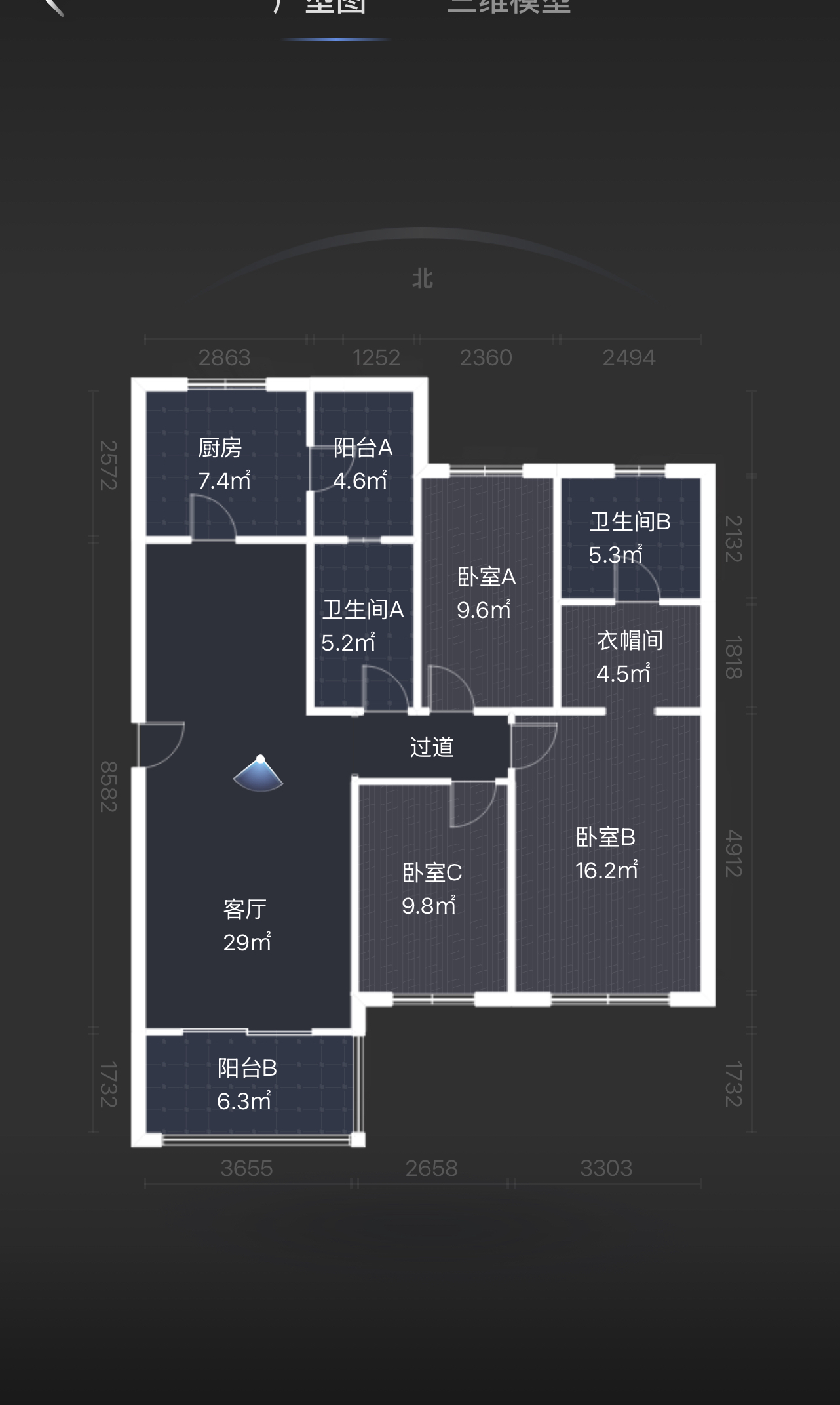 晋合湘水湾一期  3室2厅2卫    82.0万室内图