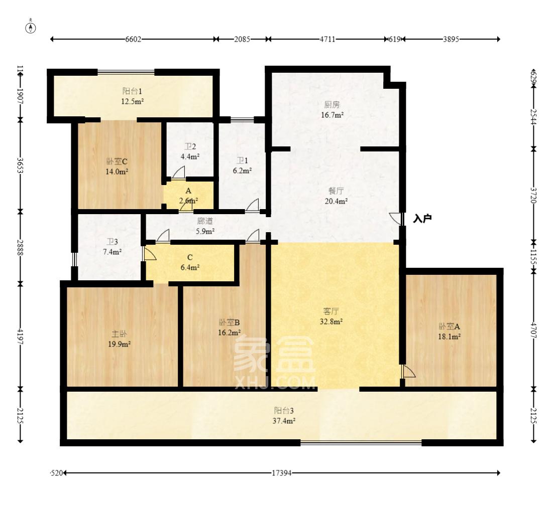 珠江颐德公馆  4室2厅2卫    380.0万其他