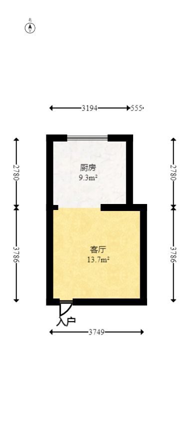 金色loft（鑫秋大厦）  2室2厅2卫    1850.0元/月户型图