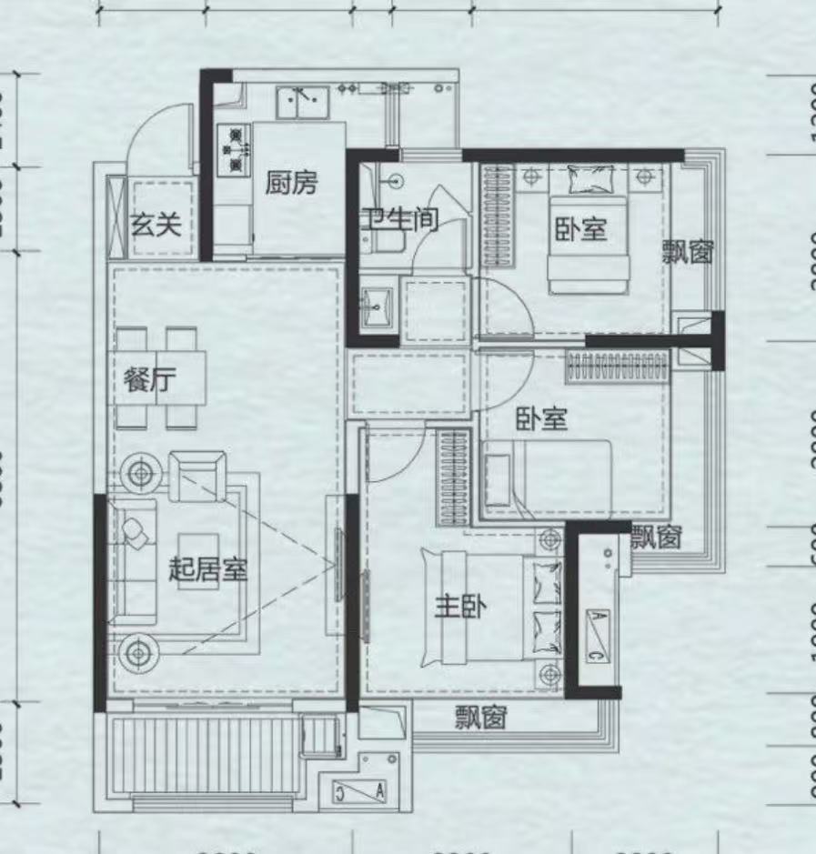 金轮津桥华府 3室2厅2卫 70.0万 金轮津桥华府 3室2厅2卫 70.0万室内图