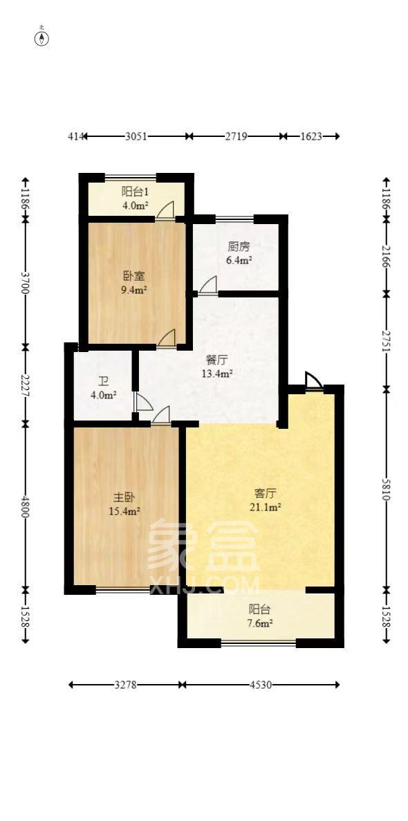湘瑞家园  2室2厅1卫    1200.0元/月室内图1