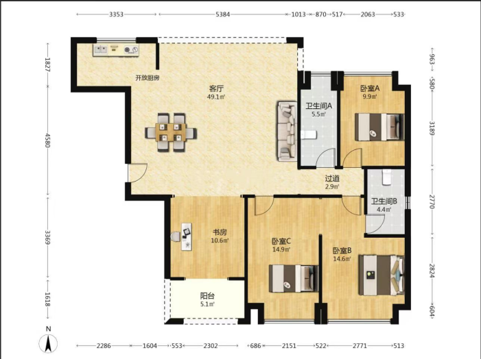尚格阅天下  4室2厅2卫    100.0万