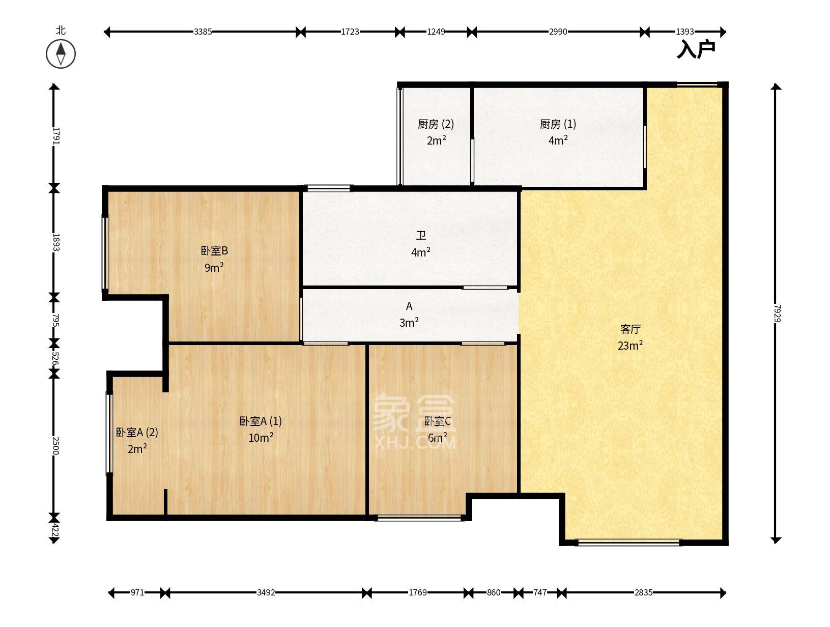 中海梅溪湖壹号 3室2厅1卫 2500.0元/月 中海梅溪湖壹号 3室2厅1卫 2500.0元/月室内图