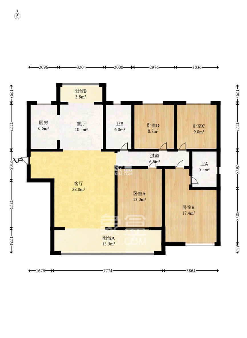 长房岭秀时代  4室2厅2卫    2000.0元/月
