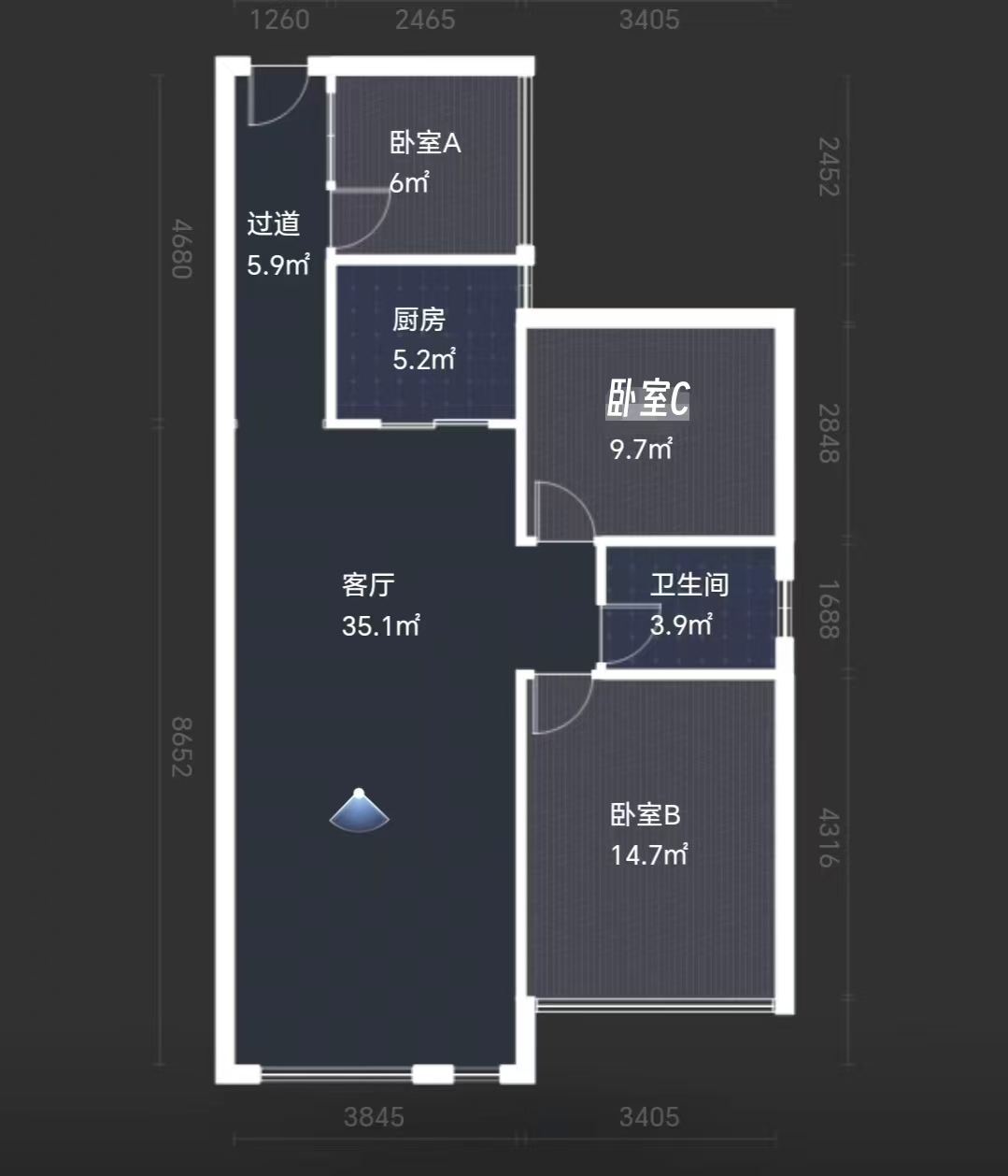 旺城天悦领秀香江  3室2厅1卫    43.0万室内图
