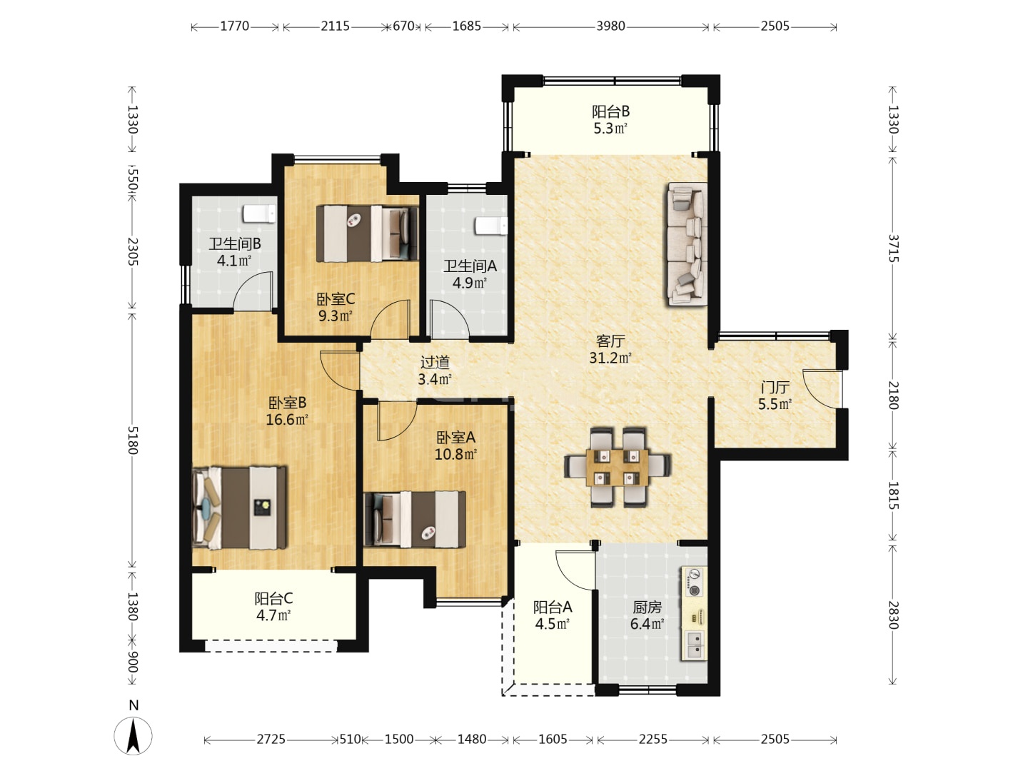 红盾雅园 3室2厅1卫 35.6万 红盾雅园 3室2厅1卫 35.6万室内图