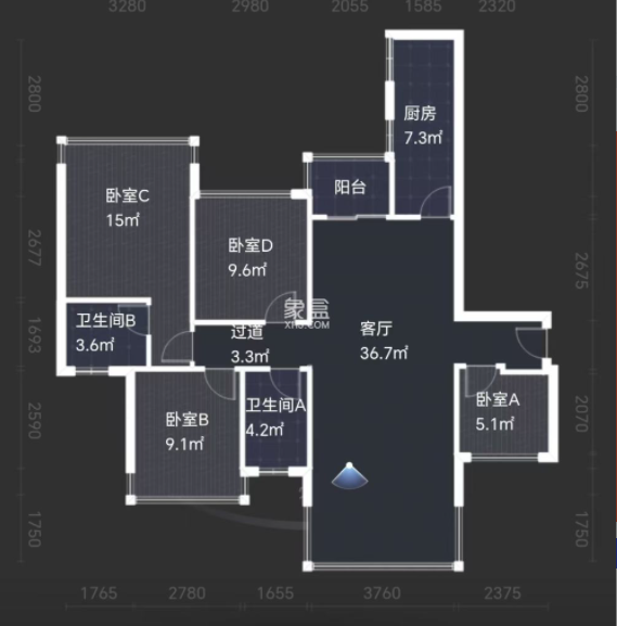 金轮翡翠名园 4室2厅2卫 79.8万 金轮翡翠名园 4室2厅2卫 79.8万室内图