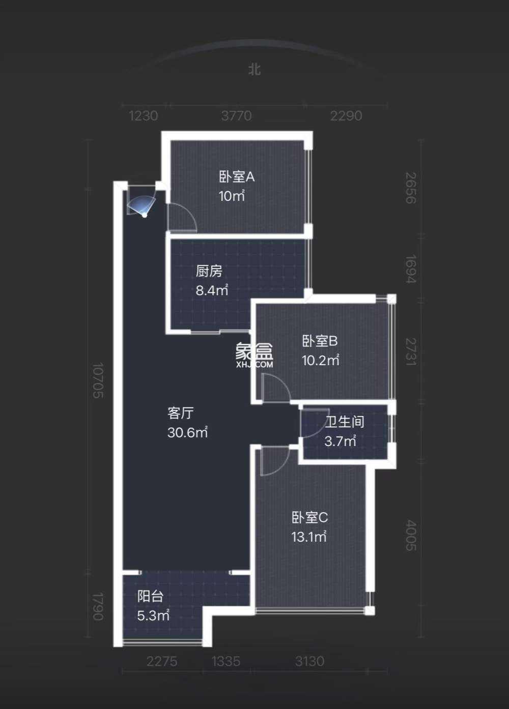 金轮翡翠名园  3室2厅1卫    59.8万