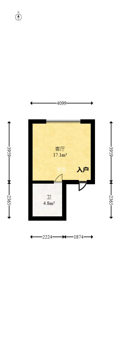 梦泽园 1室1厅1卫 1300.0元/月 梦泽园 1室1厅1卫 1300.0元/月户型图