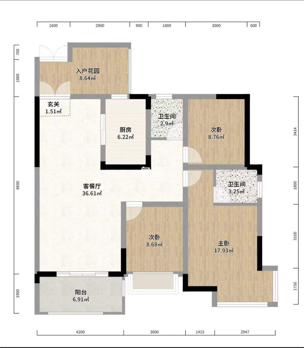 庐山一号  3室2厅2卫    49.8万