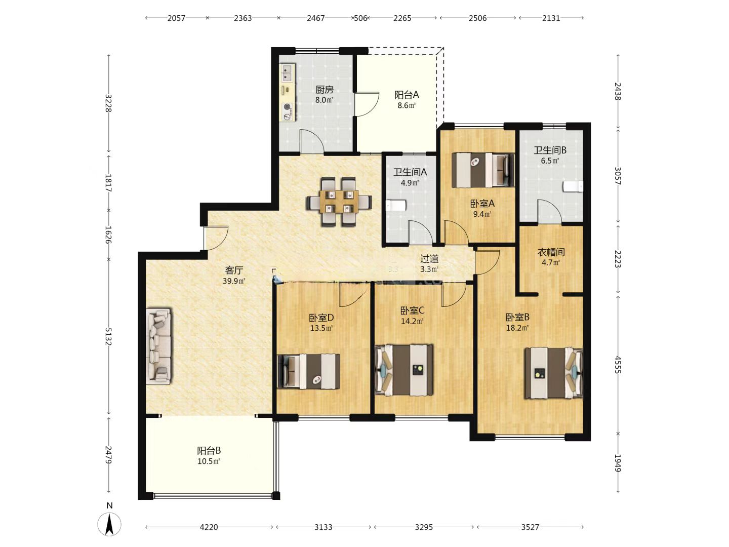 晋合湘水湾四期 4室2厅2卫 200.0万 晋合湘水湾四期 4室2厅2卫 200.0万室内图