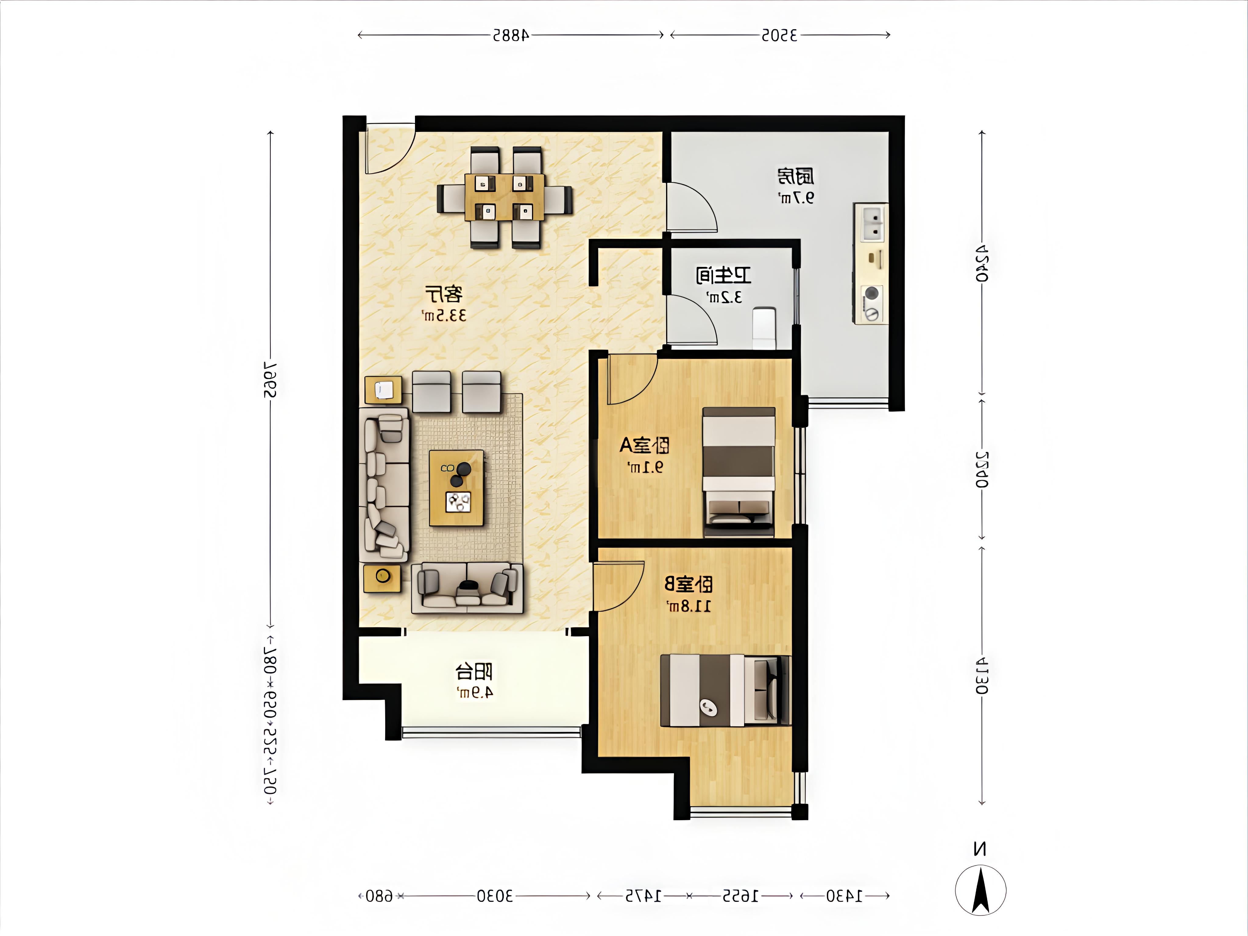 山水印象 3室2厅2卫 34.0万 山水印象 3室2厅2卫 34.0万室内图