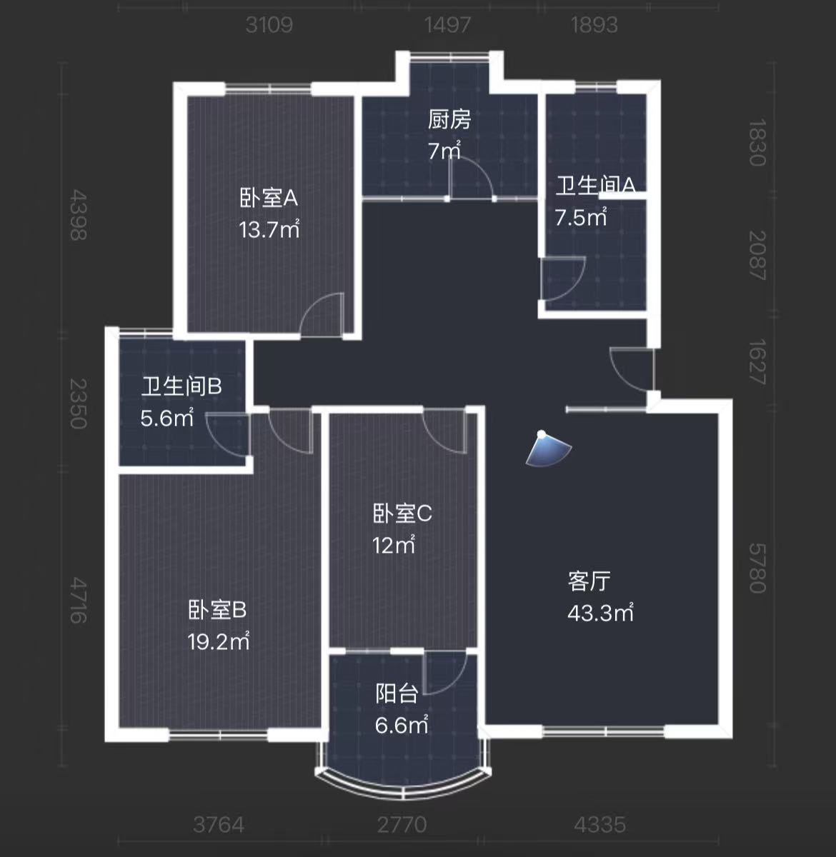 家园小区 3室2厅2卫 43.6万 家园小区 3室2厅2卫 43.6万室内图