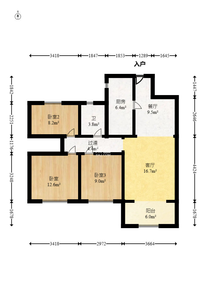 奥克斯缔壹城  3室2厅1卫    80.0万