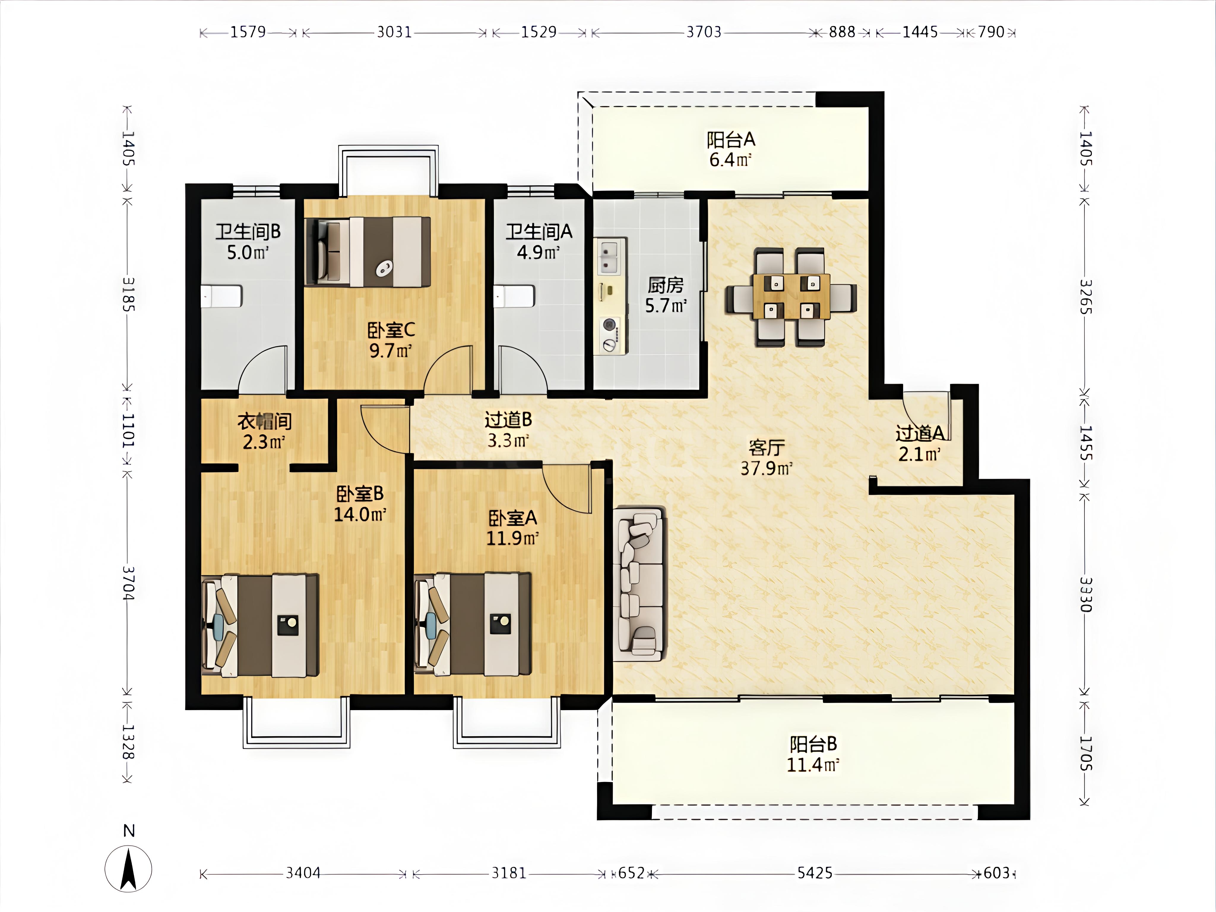 城际空间站 3室2厅2卫 92.0万 城际空间站 3室2厅2卫 92.0万室内图