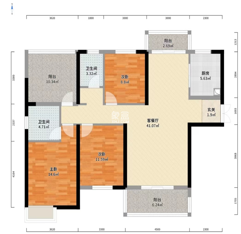 中建江湾壹号  4室2厅2卫    78.0万