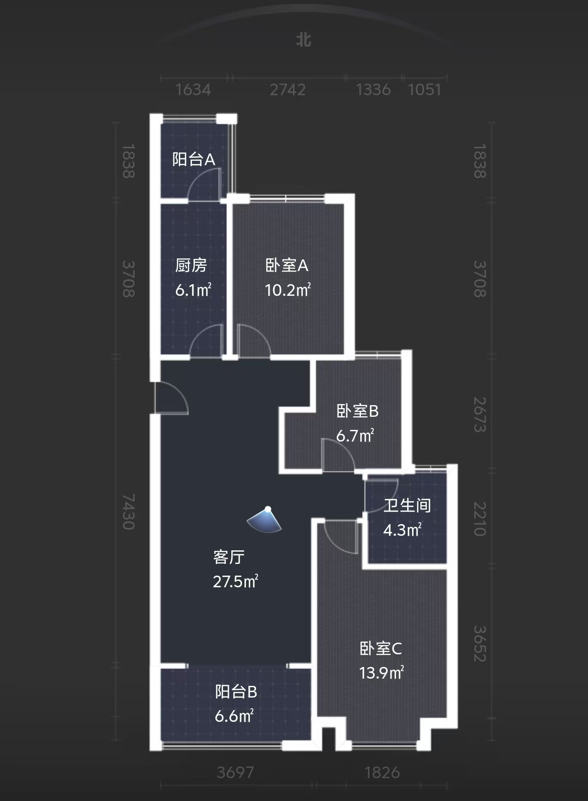 恒大华府 3室2厅1卫 65.0万 恒大华府 3室2厅1卫 65.0万室内图
