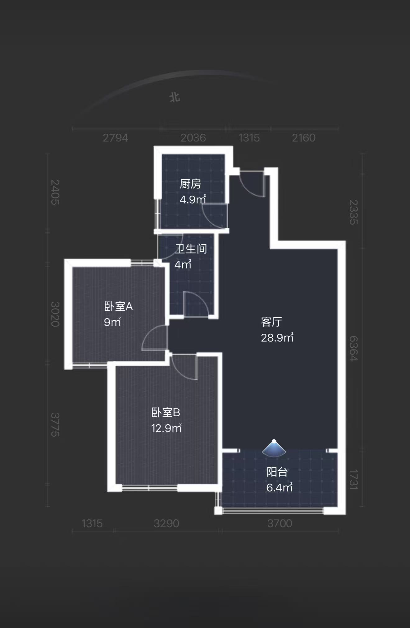 泰山公馆  2室2厅1卫    36.8万室内图