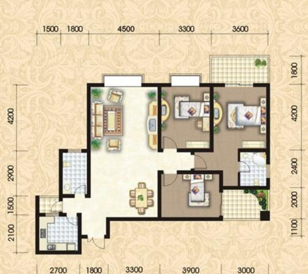水岸春天 3室2厅2卫 62.0万 水岸春天 3室2厅2卫 62.0万室内图