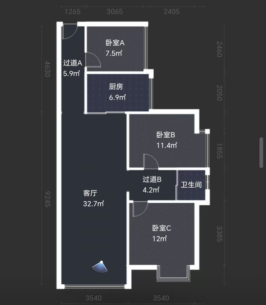 武广国际学苑 3室2厅1卫 68.0万 武广国际学苑 3室2厅1卫 68.0万室内图