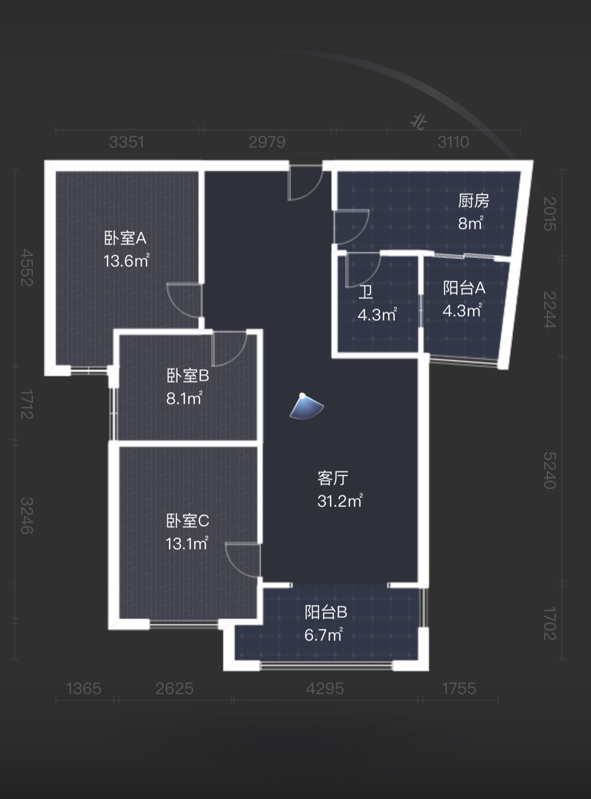 凯旋名门人民中路1006号 3室2厅1卫 43.0万 凯旋名门人民中路1006号 3室2厅1卫 43.0万室内图