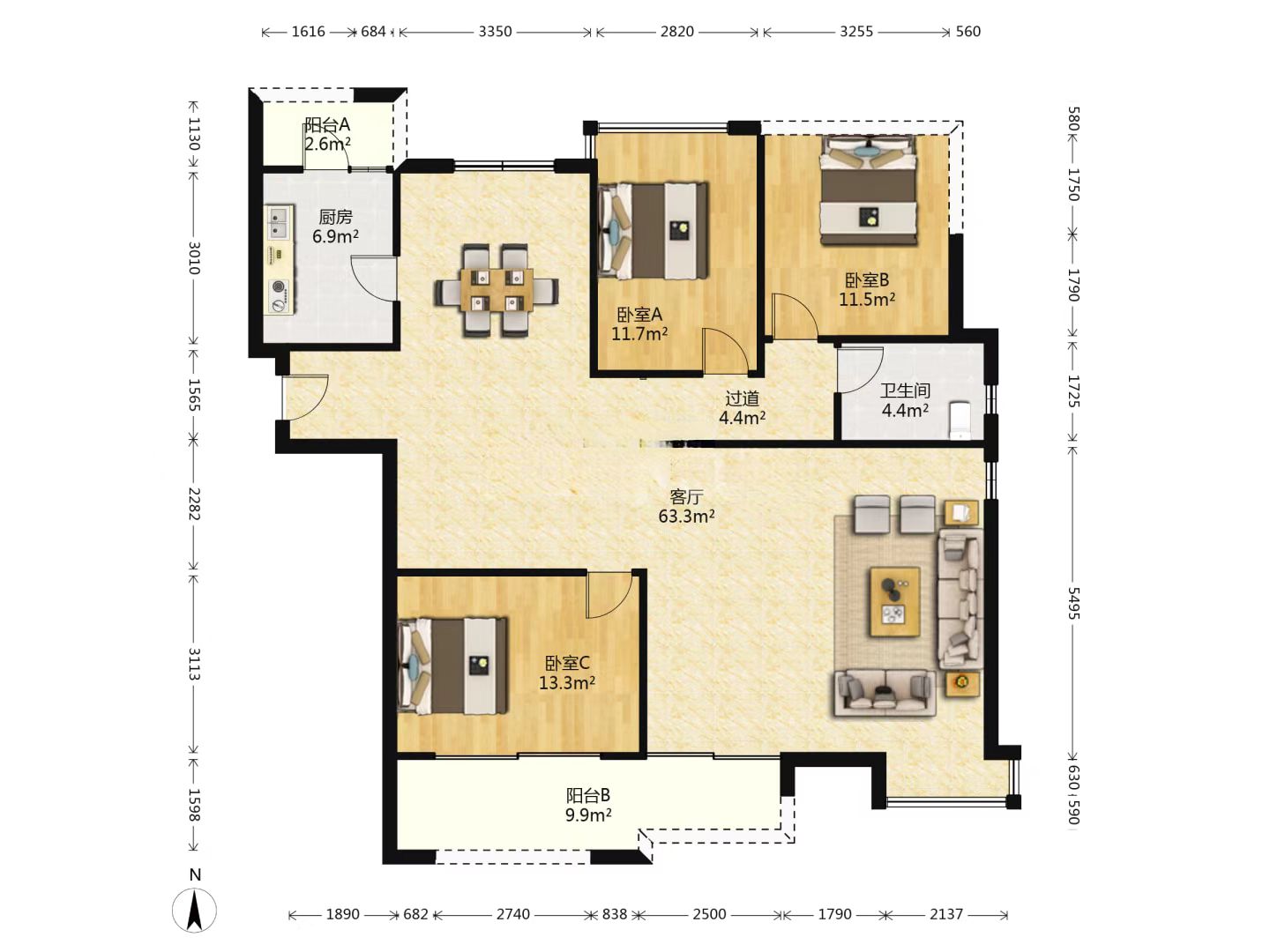 翡翠公园（北大资源）  4室2厅2卫    86.8万室内图