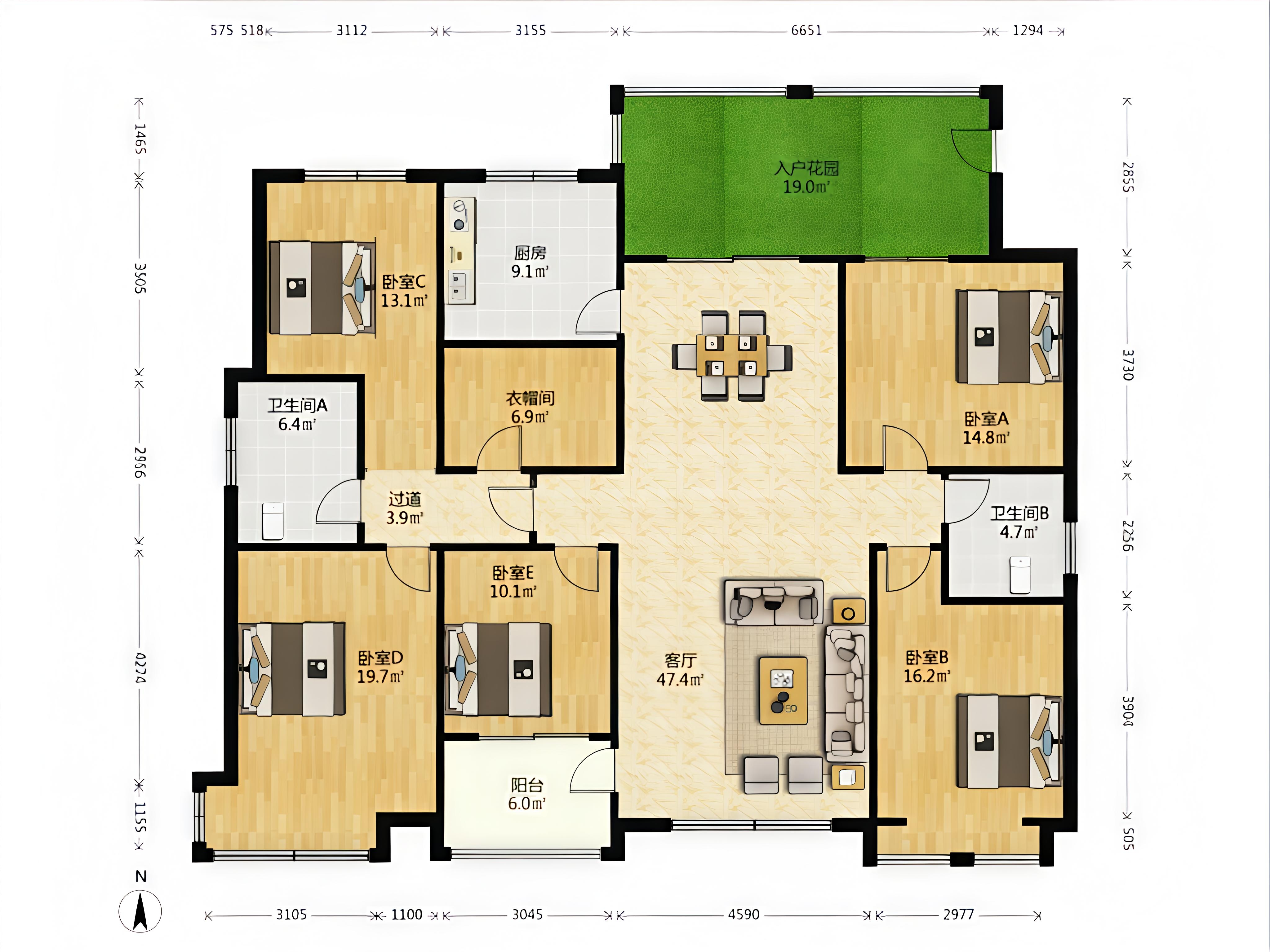 颐景园 5室2厅2卫 120.0万 颐景园 5室2厅2卫 120.0万室内图
