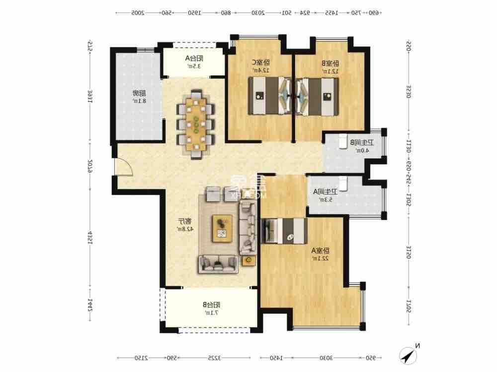 磐龙生态社区  3室2厅2卫    36.8万