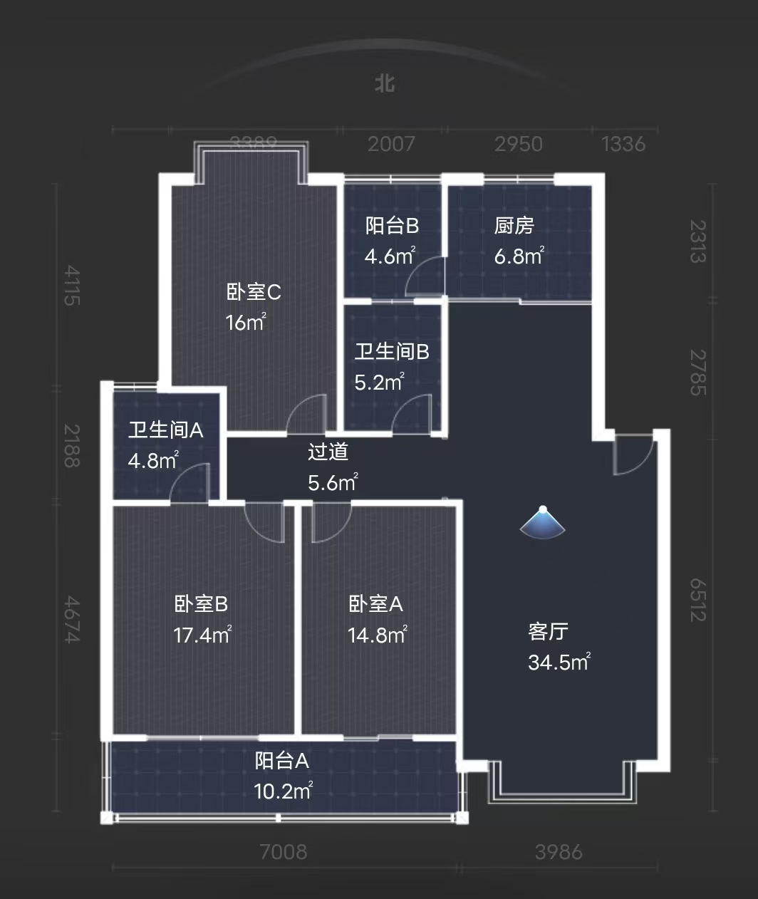 湘银星城 3室2厅2卫 76.8万 湘银星城 3室2厅2卫 76.8万室内图