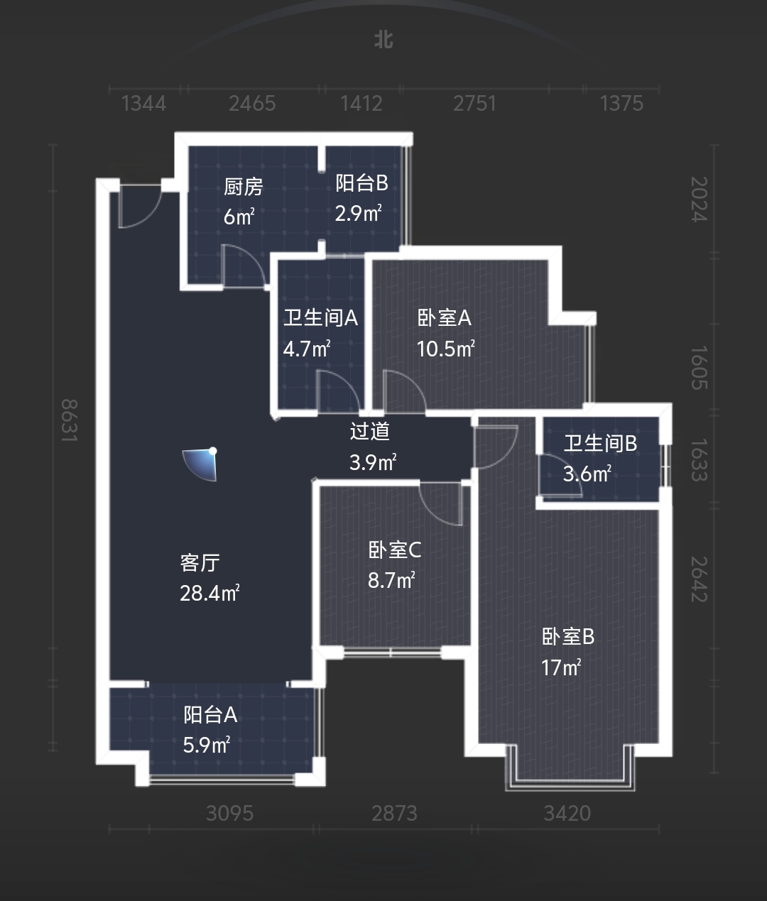 金水湾  3室2厅2卫    73.8万室内图