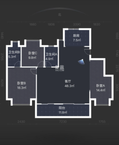 中海誉园 4室2厅2卫 118.0万 中海誉园 4室2厅2卫 118.0万室内图