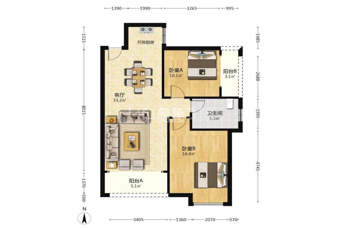 西郡佳园 2室2厅1卫 34.0万 西郡佳园 2室2厅1卫 34.0万室内图