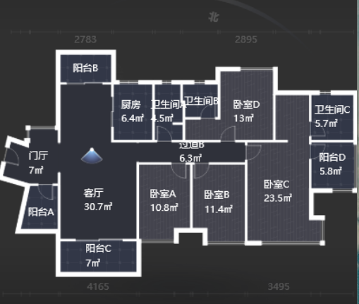 蓝溪谷 4室2厅2卫 109.0万 蓝溪谷 4室2厅2卫 109.0万室内图