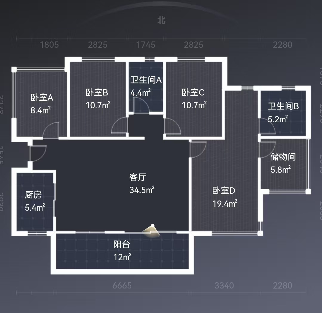 美的翰城 4室2厅2卫 118.0万 美的翰城 4室2厅2卫 118.0万室内图