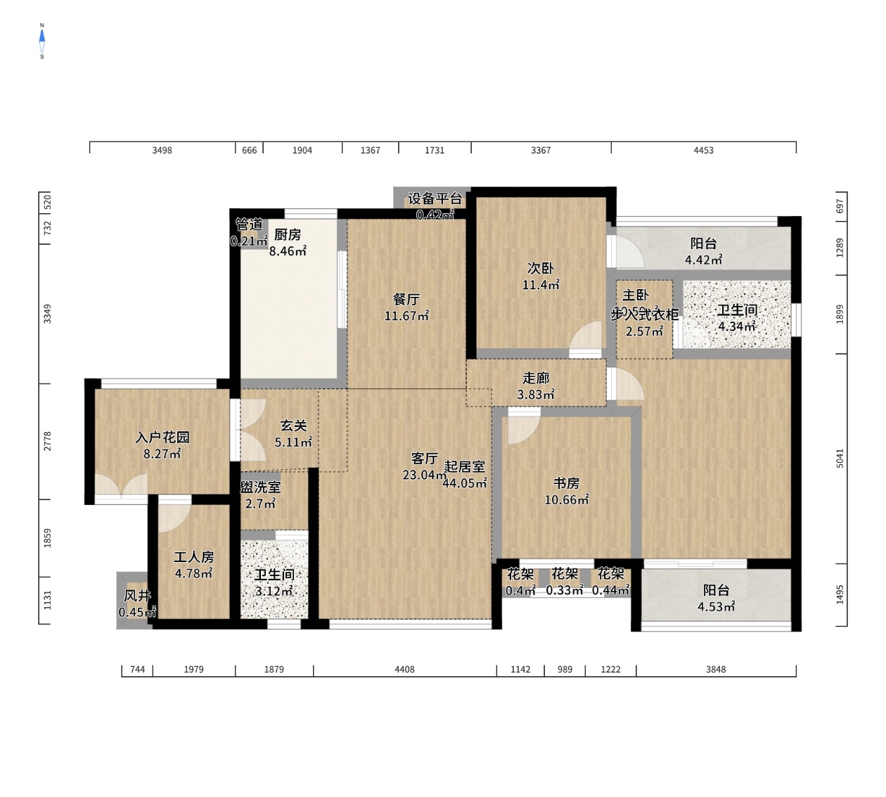 流金岁月-华晨国际  3室2厅2卫    90.0万室内图