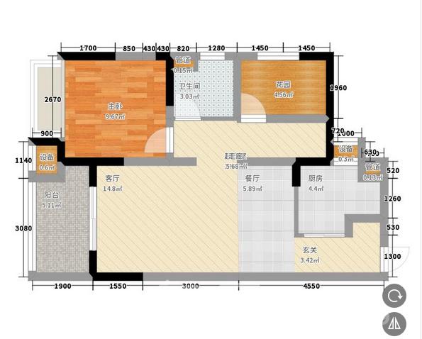 万科金域华府三四期  3室2厅1卫    2800.0元/月