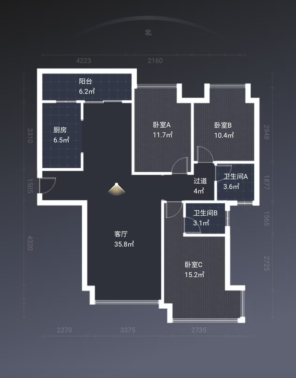 慧谷阳光  3室2厅2卫    52.0万