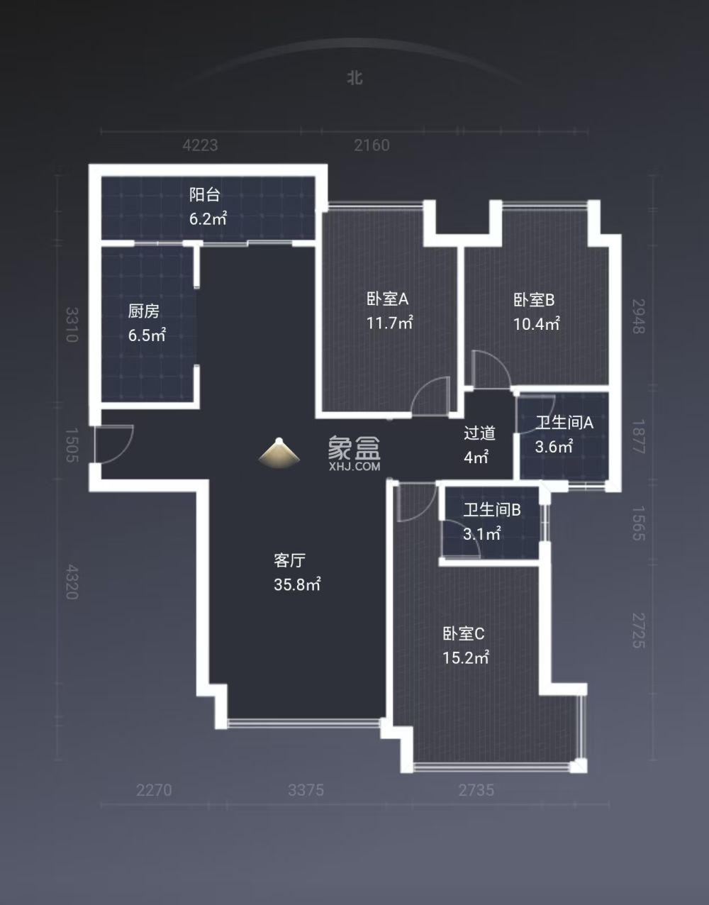 慧谷阳光  3室2厅2卫    52.0万
