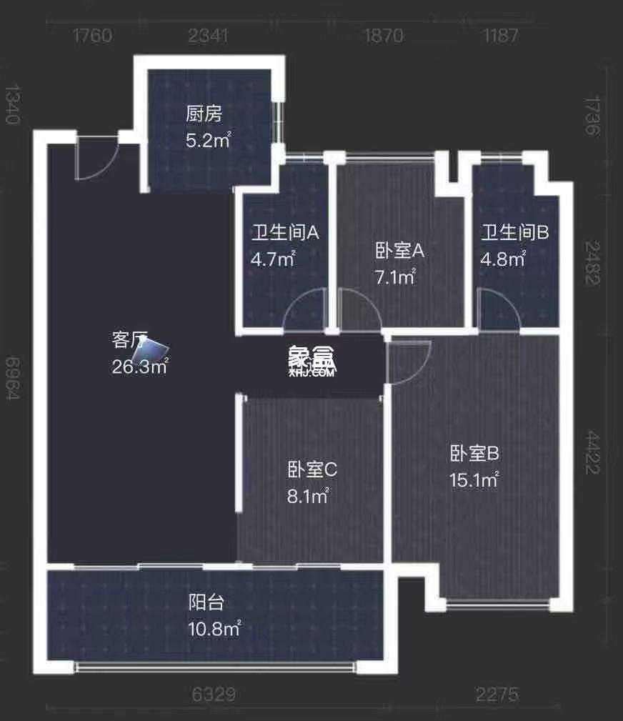 建发央著  3室2厅2卫    62.0万