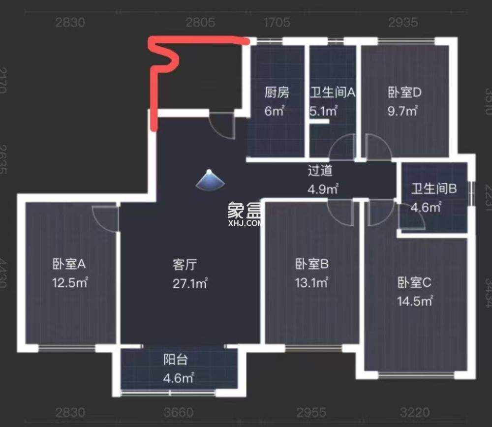 美丽潇湘  4室2厅2卫    64.0万