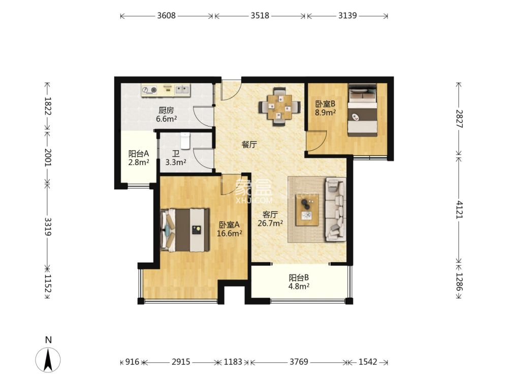 学府港湾  2室2厅1卫    31.8万