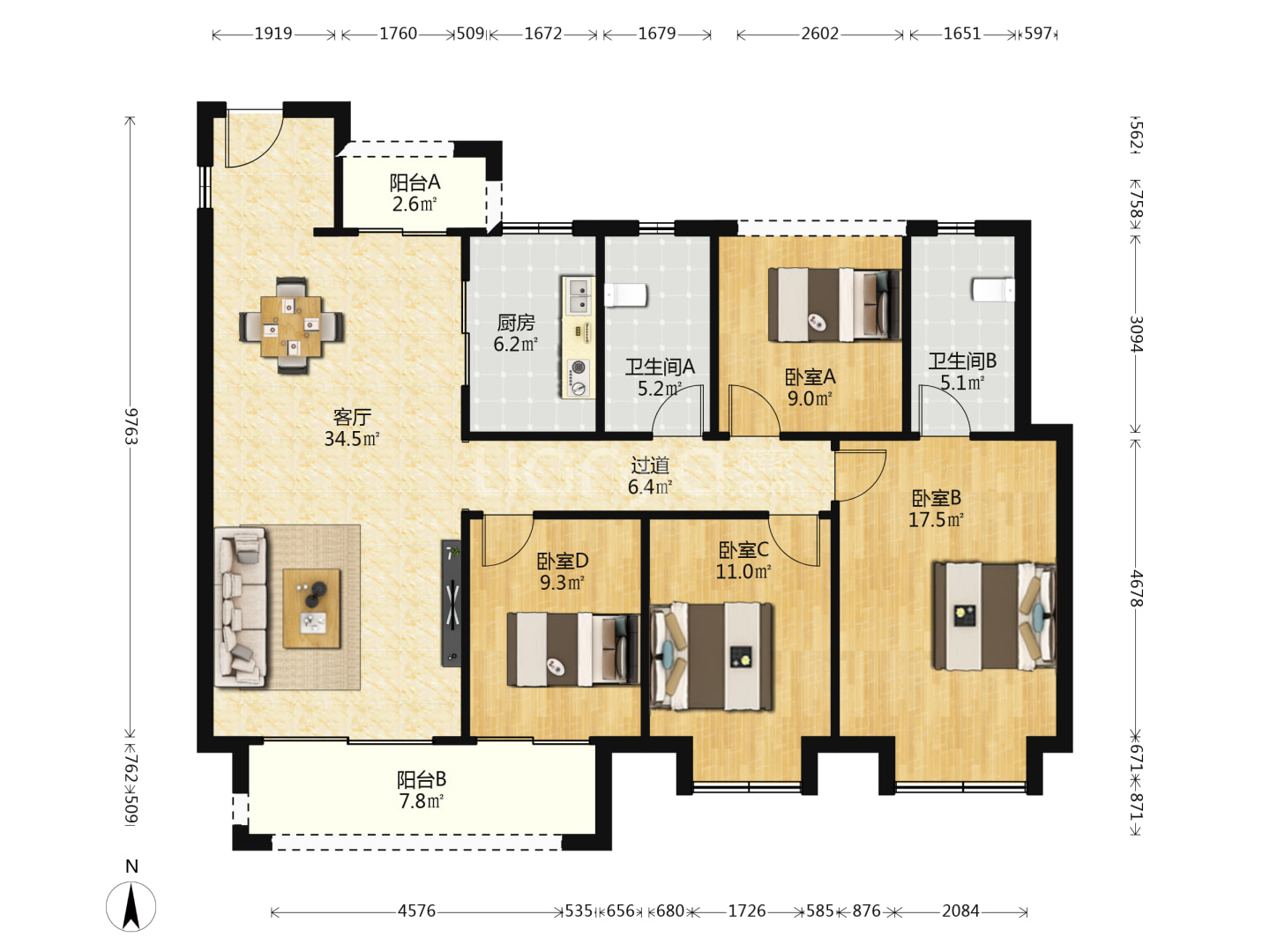 真的没底线了 旭辉国悦府三期 纯毛坯 南北通透 中间楼层