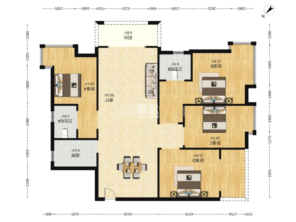磐龙生态社区  4室2厅2卫    56.0万